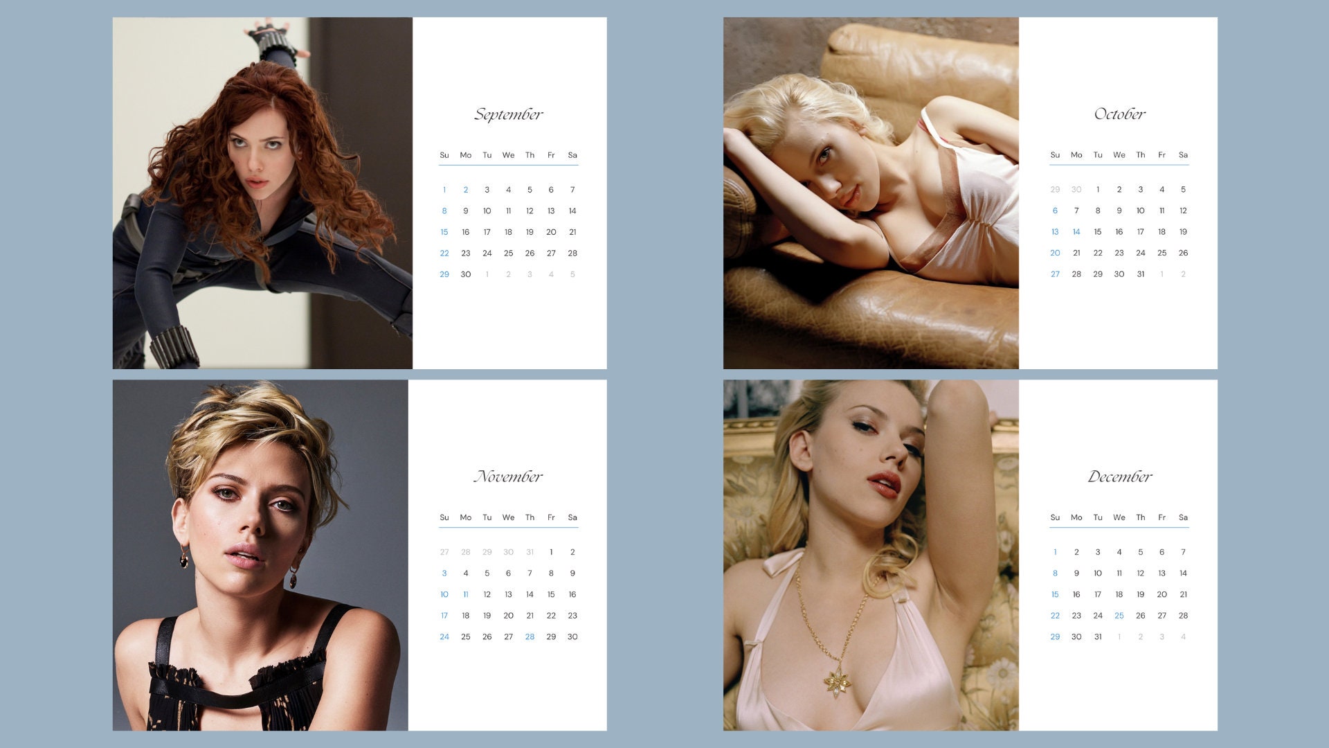 Scarlett Johansson 2024 Calendar Etsy