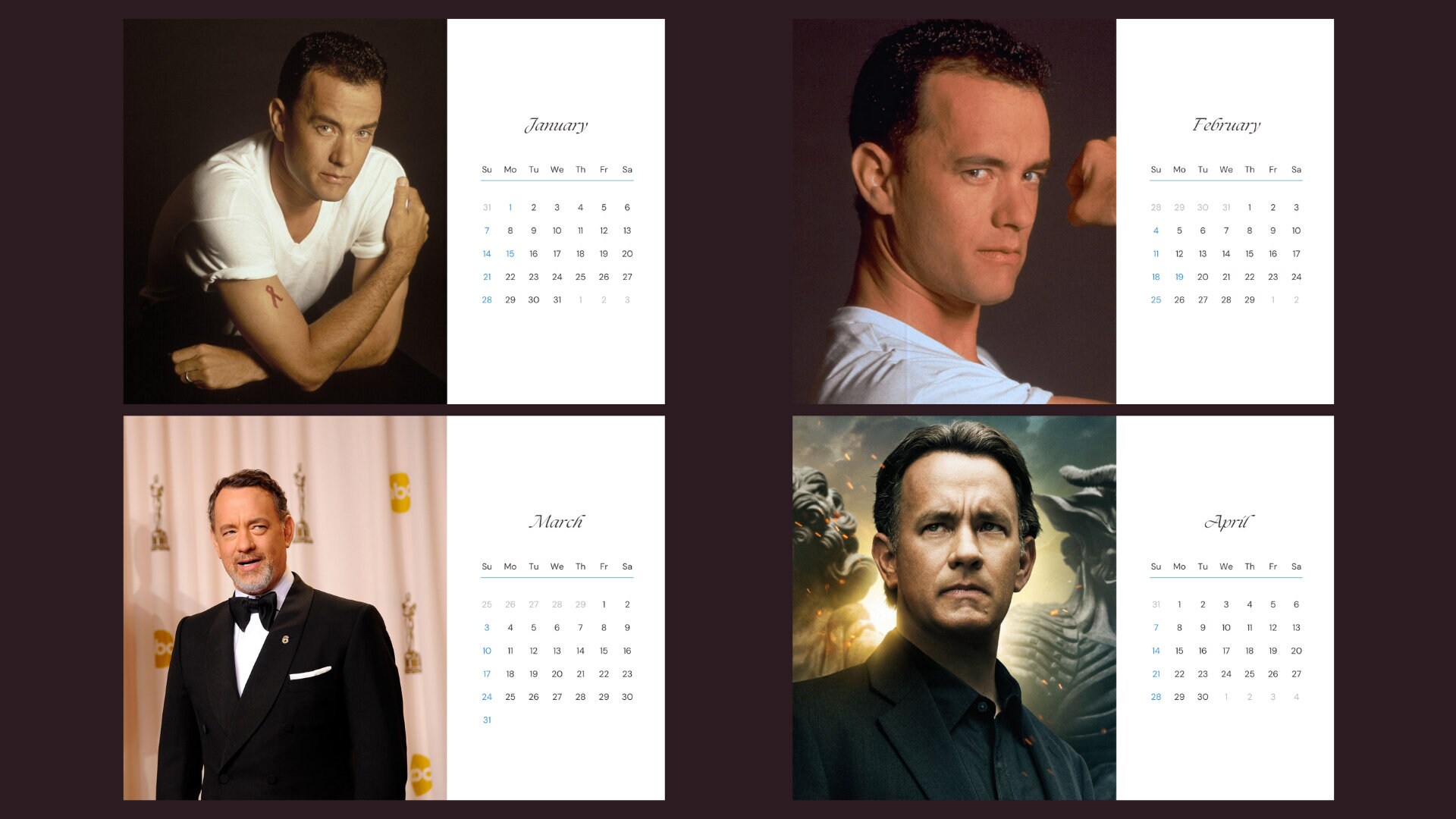 Tom Hanks 2024 Calendar Etsy Tom Hanks 2024 Calendar Etsy