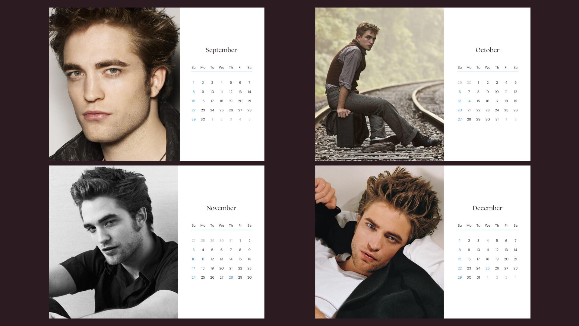 Robert Pattinson 2024 Calendar Printable Etsy