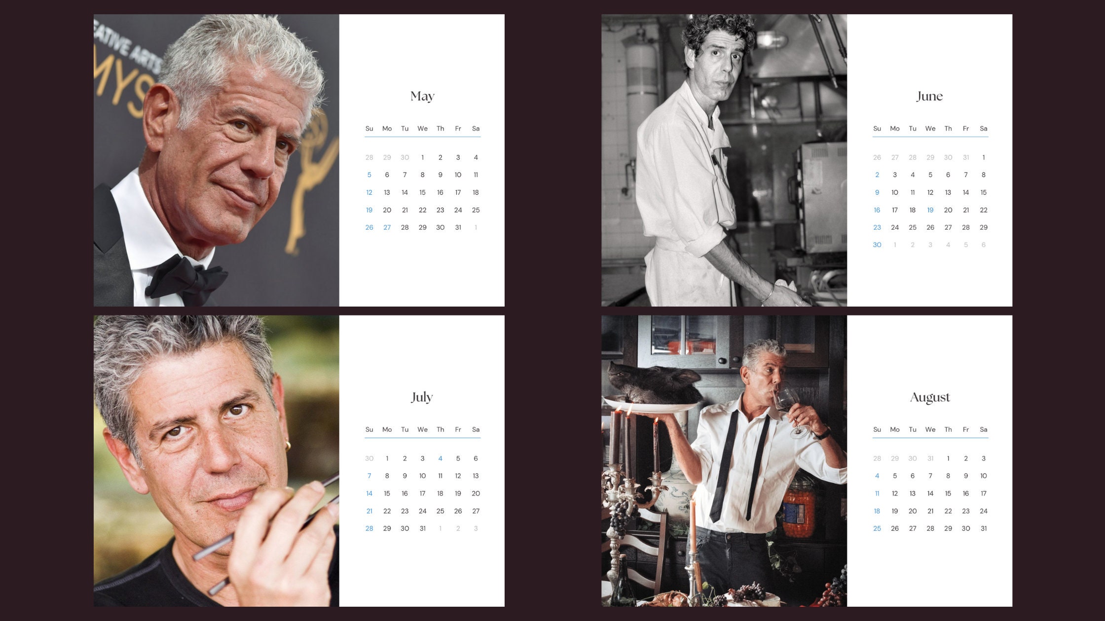 Anthony Bourdain 2025 Calendar Etsy