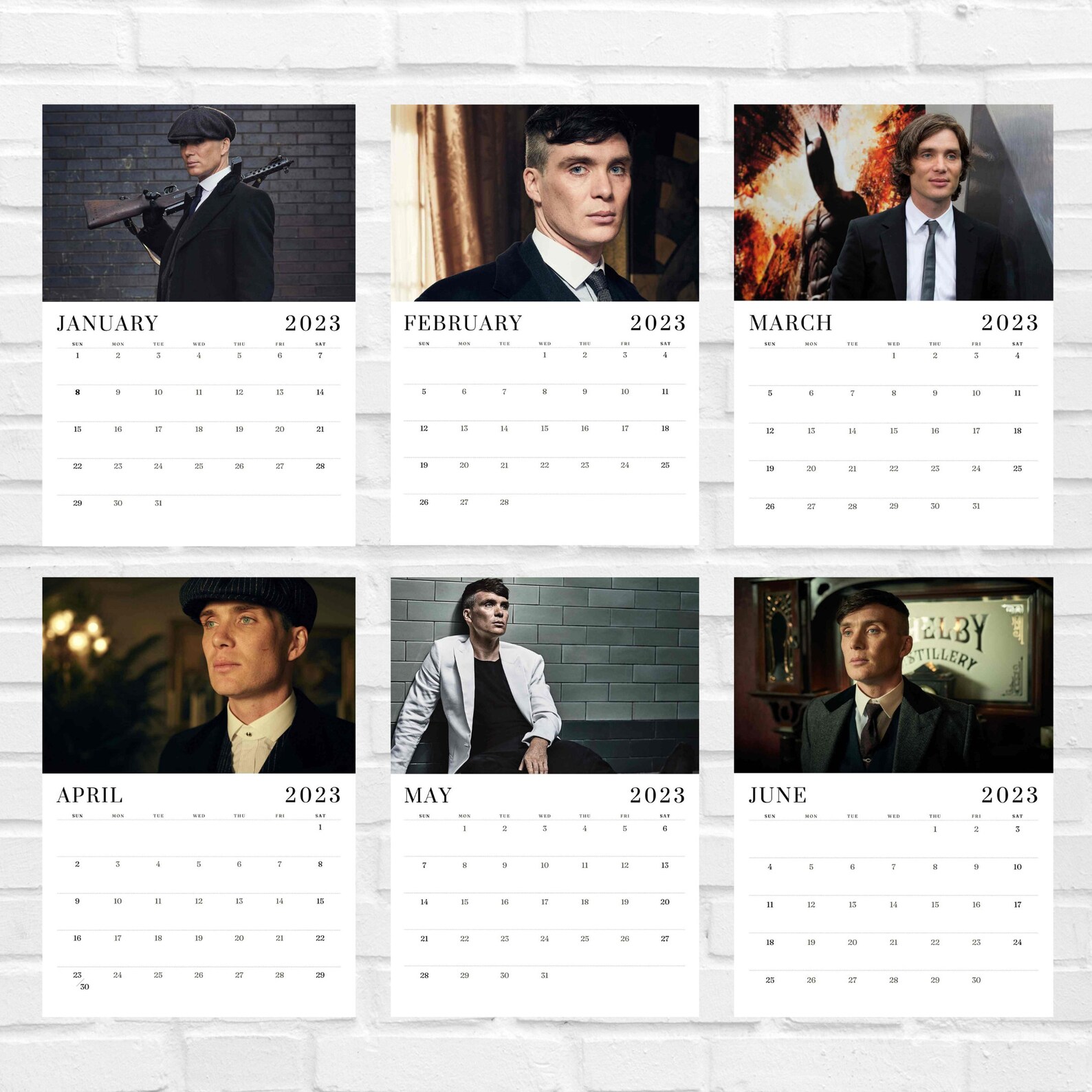 Cillian Murphy 2023 Calendar Printable Etsy