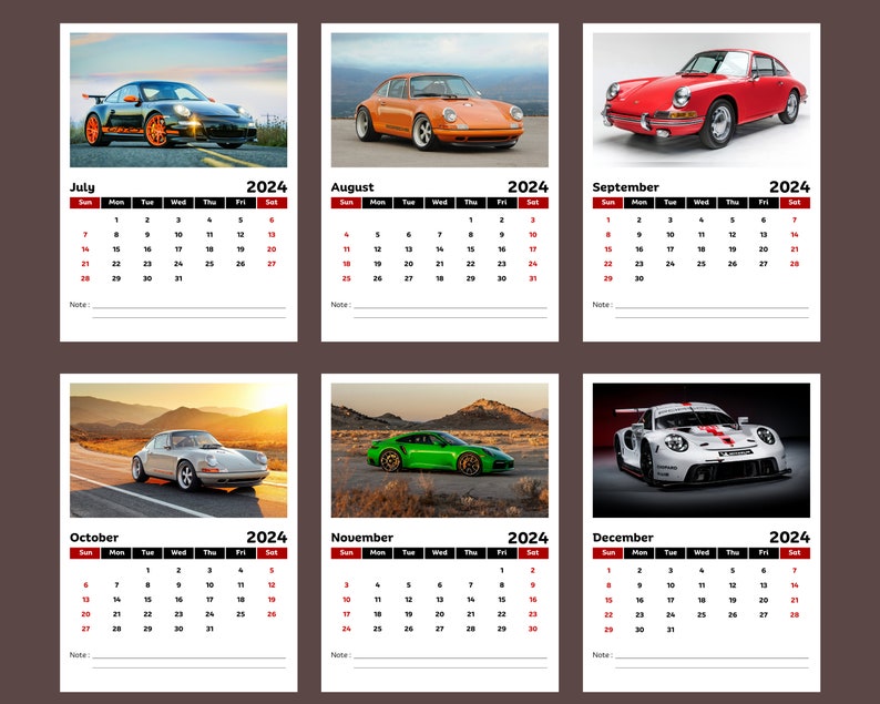Porsche 911 2024 Calendar Etsy