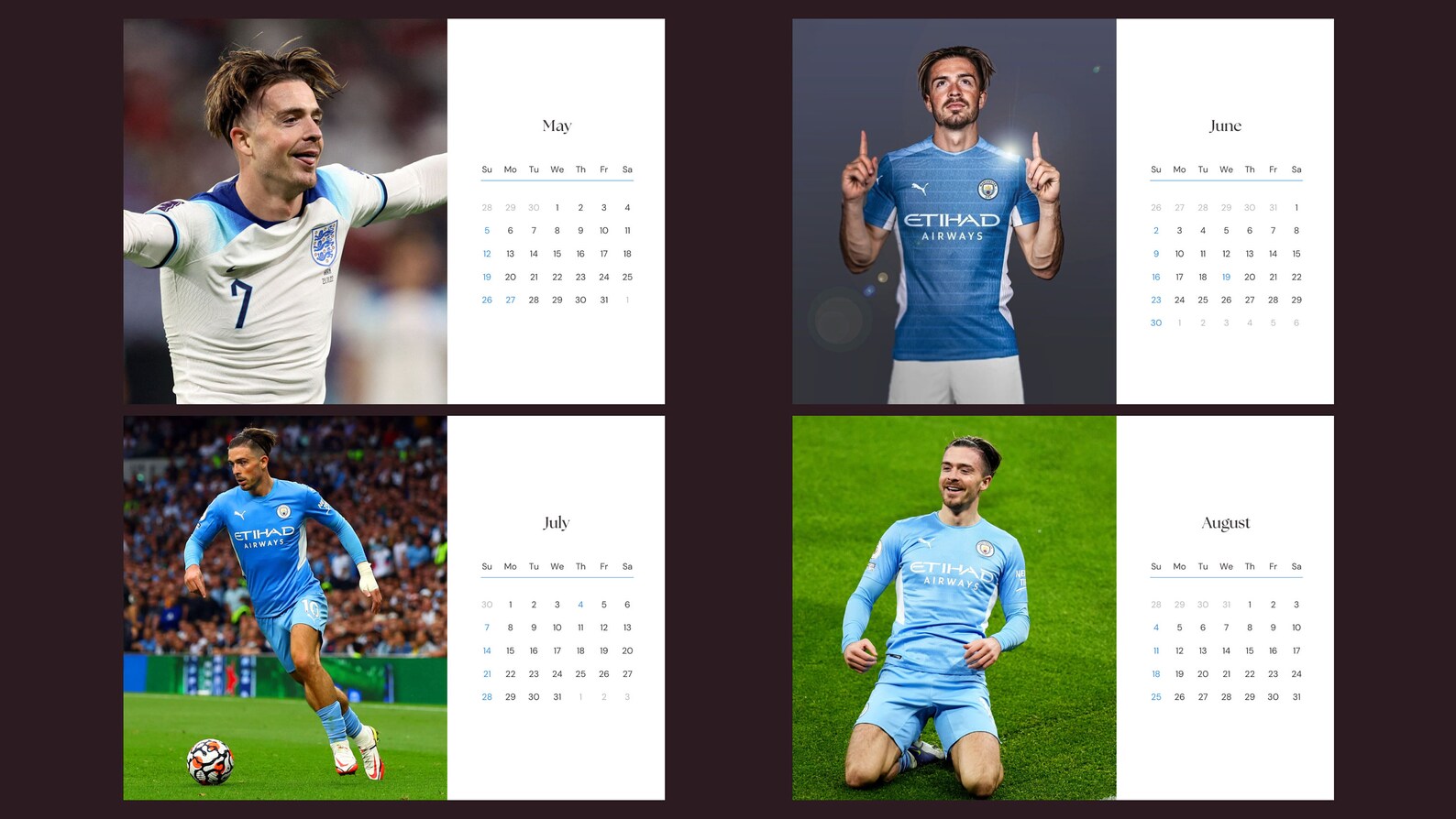 Jack Grealish 2024 Calendar Etsy