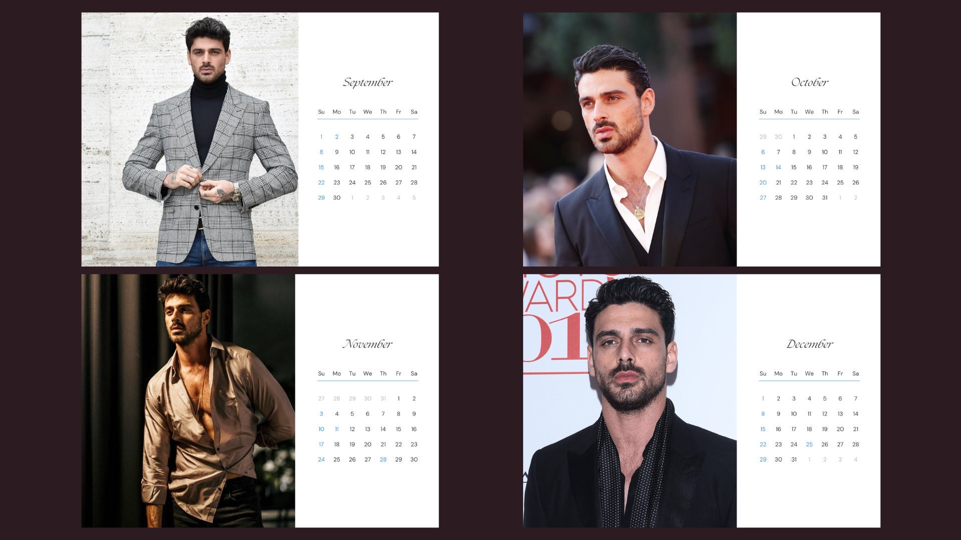 Michele Morrone 2024 Calendar Etsy