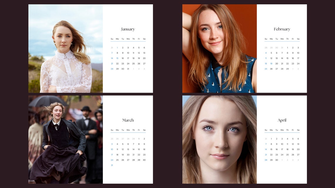 Saoirse Ronan 2024 Calendar Etsy