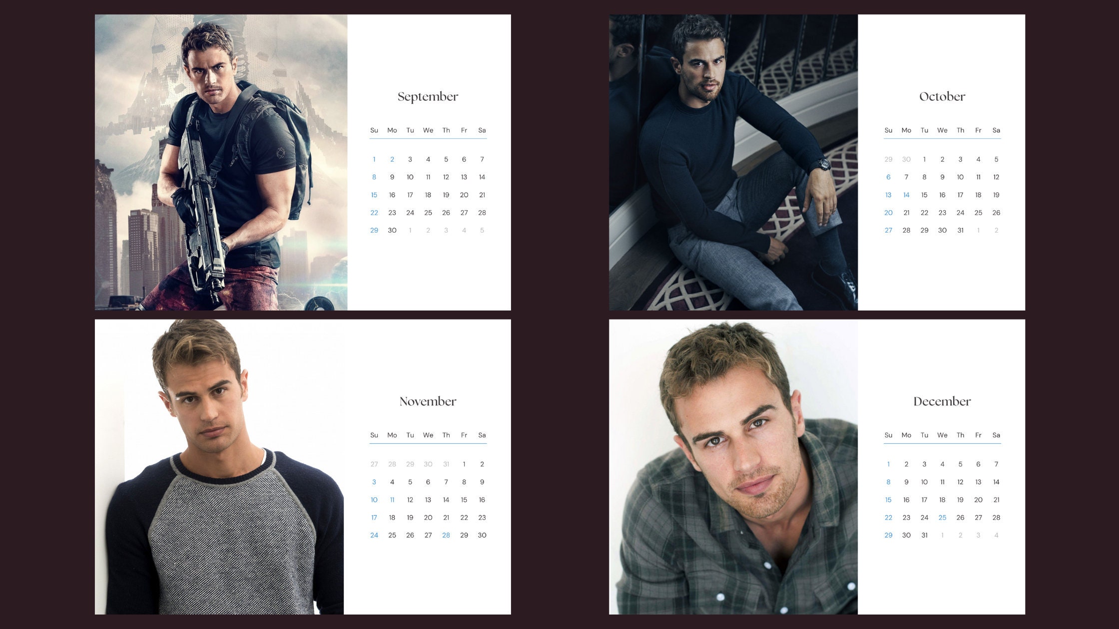 Theo James 2024 Calendar Printable Etsy