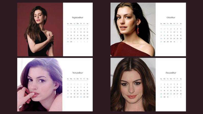 Anne Hathaway 2024 Calendar Printable - Etsy Australia