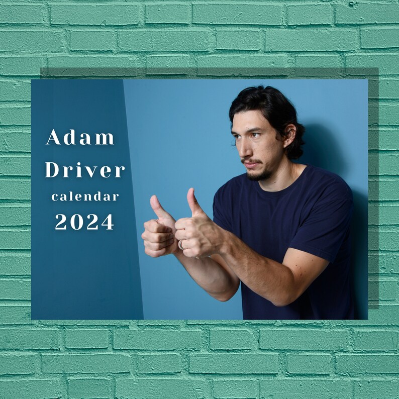 Adam Driver 2024 Calendar Etsy