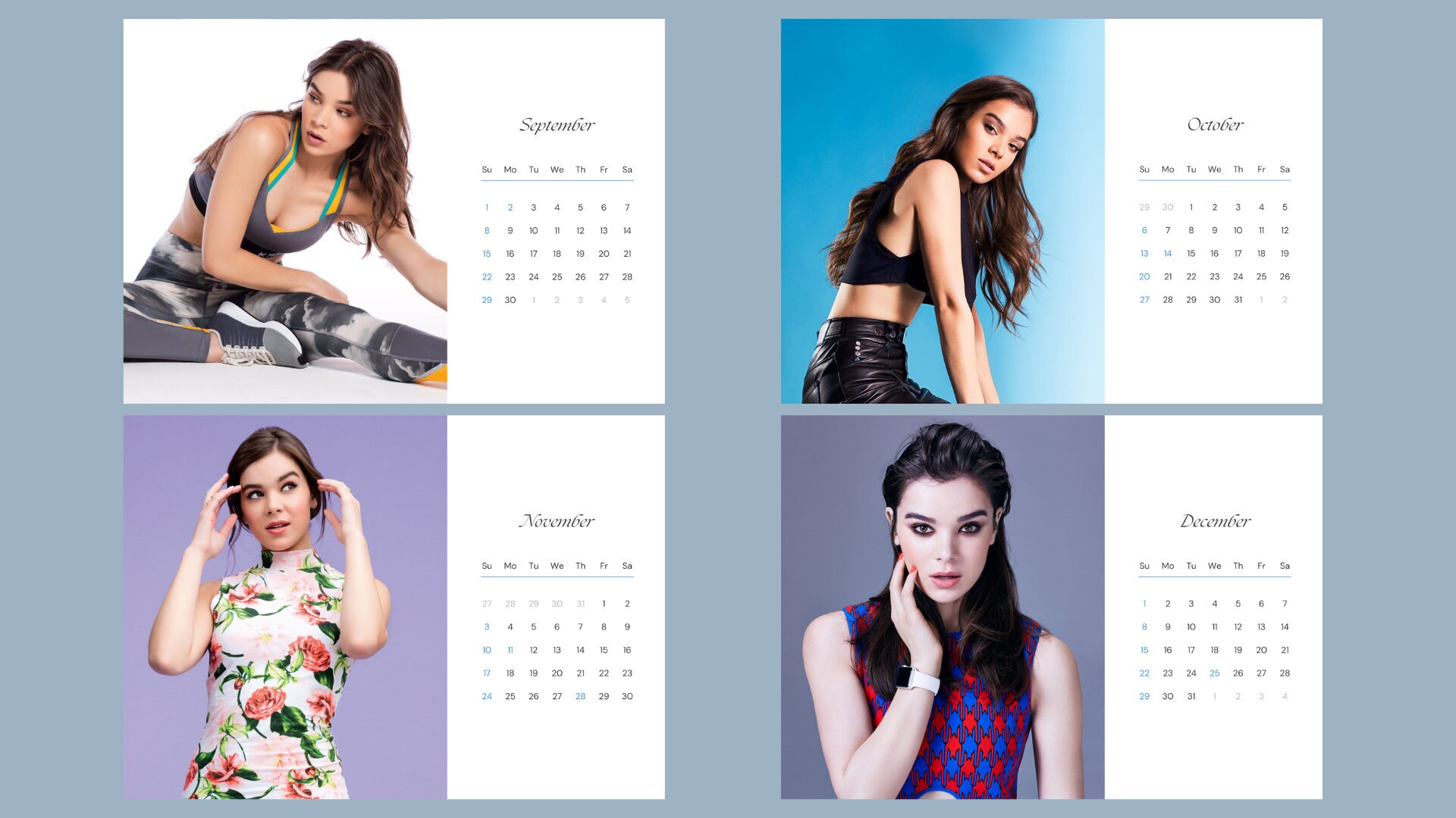 Hailee Steinfeld 2024 Calendar Printable Etsy Portugal