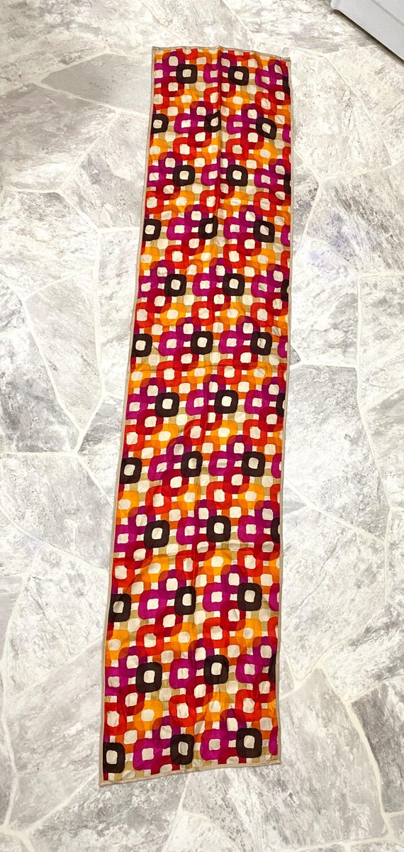 ECHO 100% Silk Abstract Square Shape Pattern Scar… - image 10