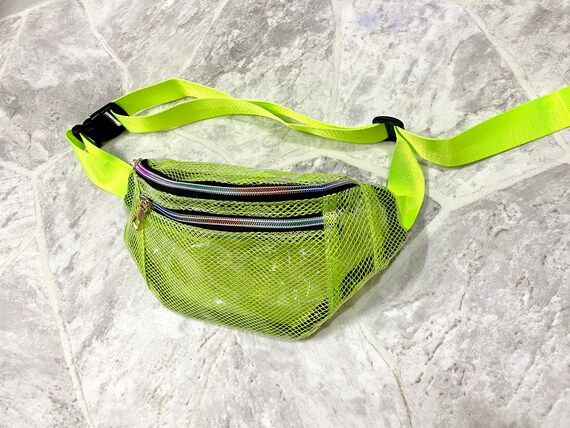 Neon Clear Vinyl Fanny Pack / Crossbody Bag With … - image 4