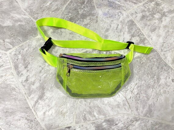 Neon Clear Vinyl Fanny Pack / Crossbody Bag With … - image 2