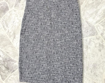 Stretchy Tweed Pencil Skirt White, Black, Gray