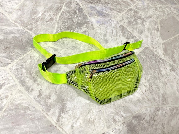 Neon Clear Vinyl Fanny Pack / Crossbody Bag With … - image 3