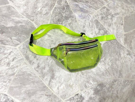 Neon Clear Vinyl Fanny Pack / Crossbody Bag With … - image 1