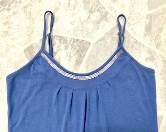 Y2K Sequin Spaghetti Strap Tank Top Blue