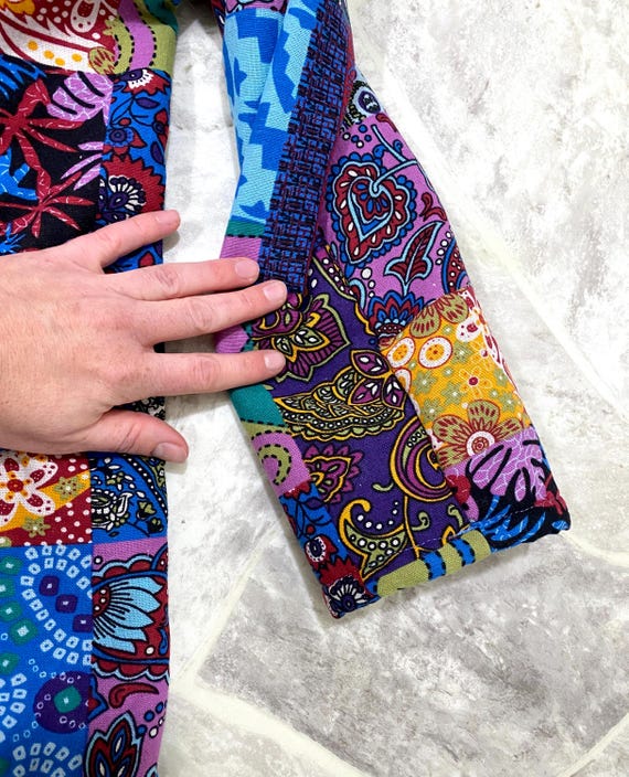 Boho Patchwork Design Jacket / Coat With Hood - image 10