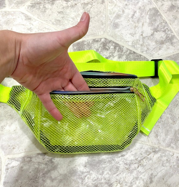 Neon Clear Vinyl Fanny Pack / Crossbody Bag With … - image 6