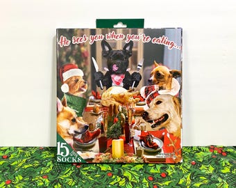 Christmas Advent Calendar 15 Days Of Socks Dog Themed Socks, Discontinued Item