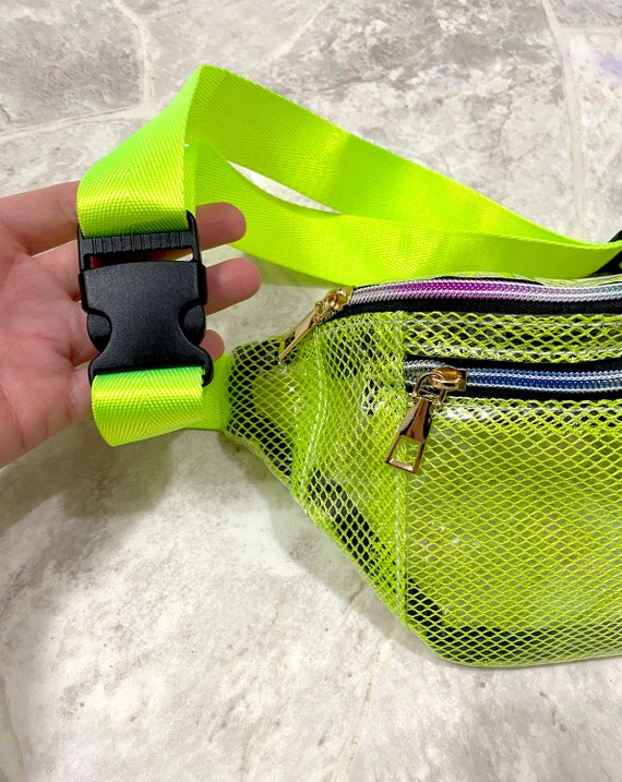 Neon Clear Vinyl Fanny Pack / Crossbody Bag With … - image 5