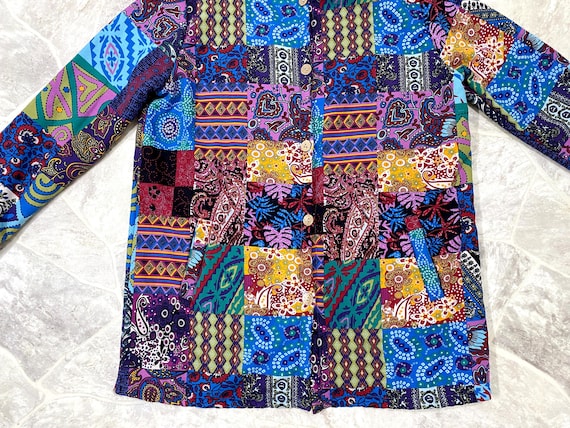 Boho Patchwork Design Jacket / Coat With Hood - image 5