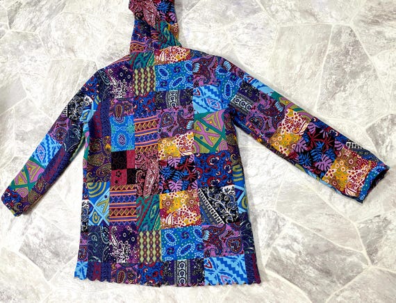 Boho Patchwork Design Jacket / Coat With Hood - image 11