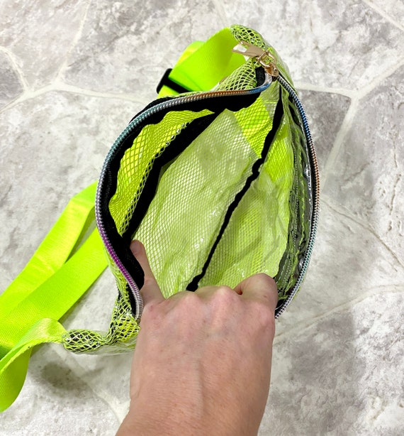 Neon Clear Vinyl Fanny Pack / Crossbody Bag With … - image 7