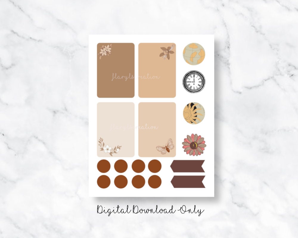 vintage stickers aesthetic stickers digital stickers etsy
