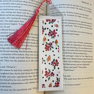 Watercolor Dainty Floral Bookmark, Original Floral Art, Handmade Gift for Book Lovers