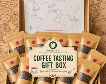 Coffee Tasting Gift Box, Speciality Coffee Sampler, Around the World Coffee Gift Set for Coffee Lovers