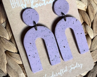 ARCH CLAY EARRINGS | Lavender Earrings | Polymer Clay Earrings| Trendy Earrings | Purple Earrings | Clay Earrings | Boho Earrings |