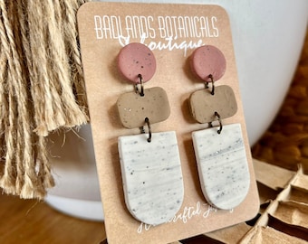 BOHO Earrings | Blush Earrings | Polymer Clay Earrings | Trendy Earrings | Clay Statement Earrings | Clay Earrings | Boho Earrings |