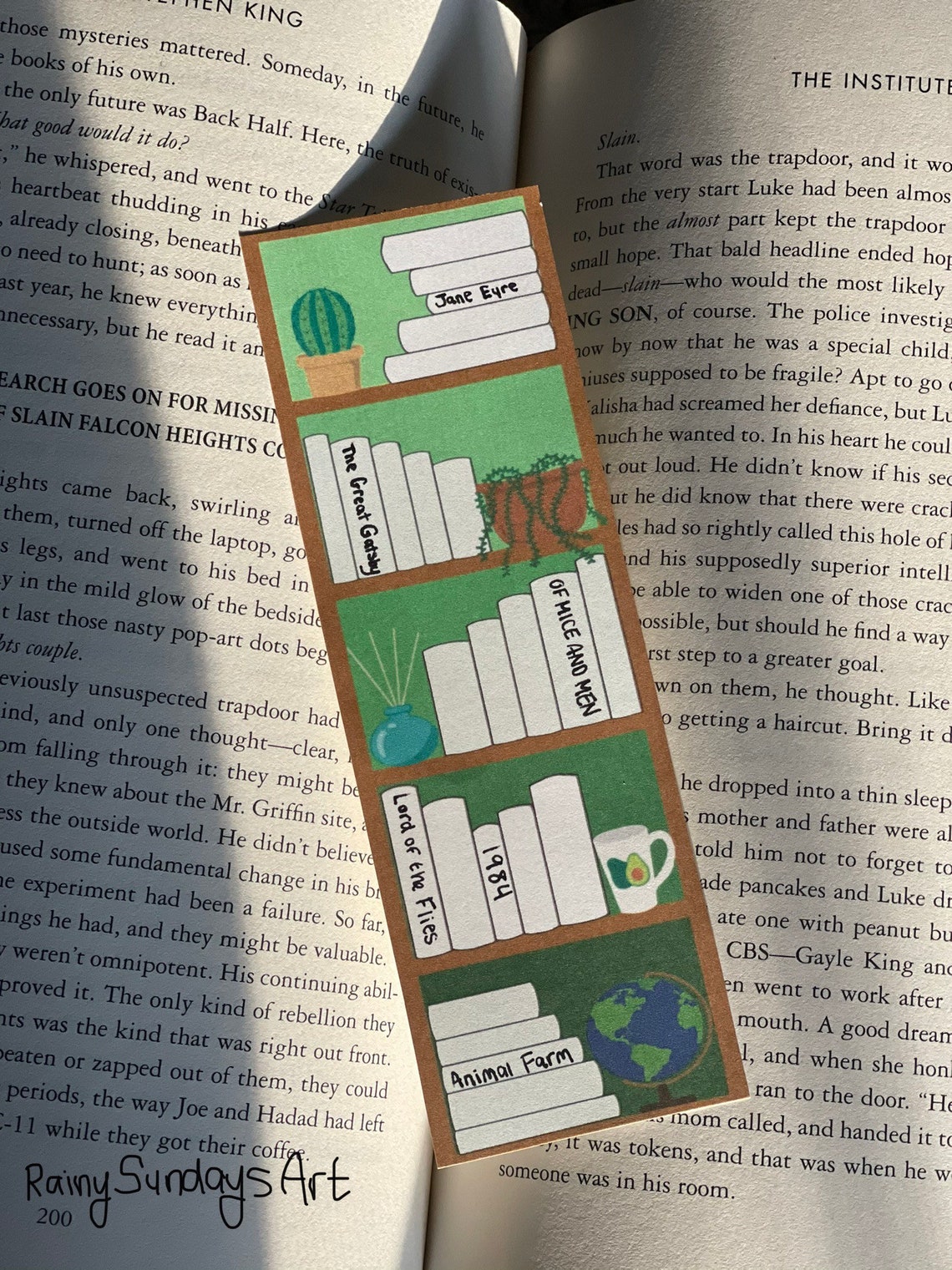 Bookshelf Book Tracker Bookmark Rainbow Etsy