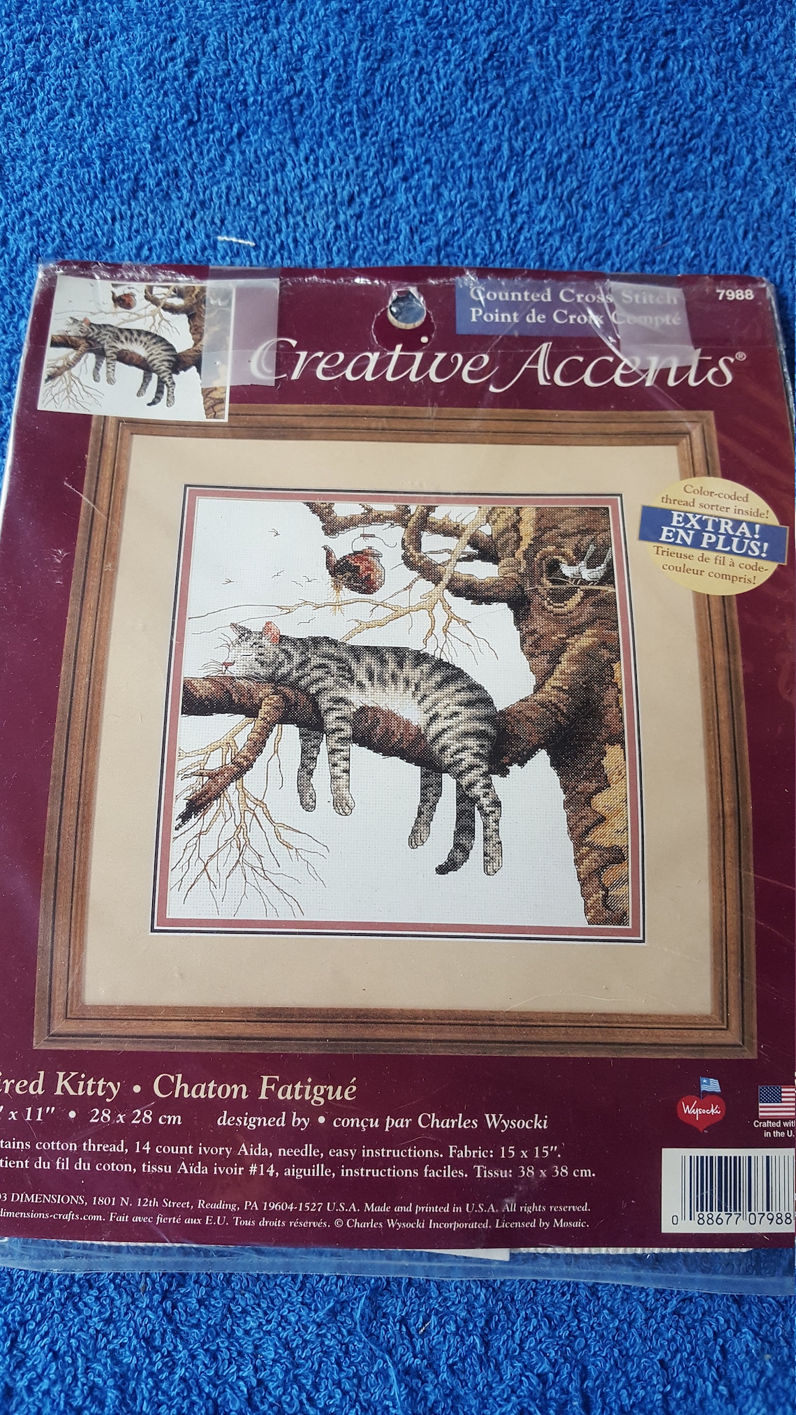 Creative Accents Counted Cross Stitch Kit Tired Kitty Etsy