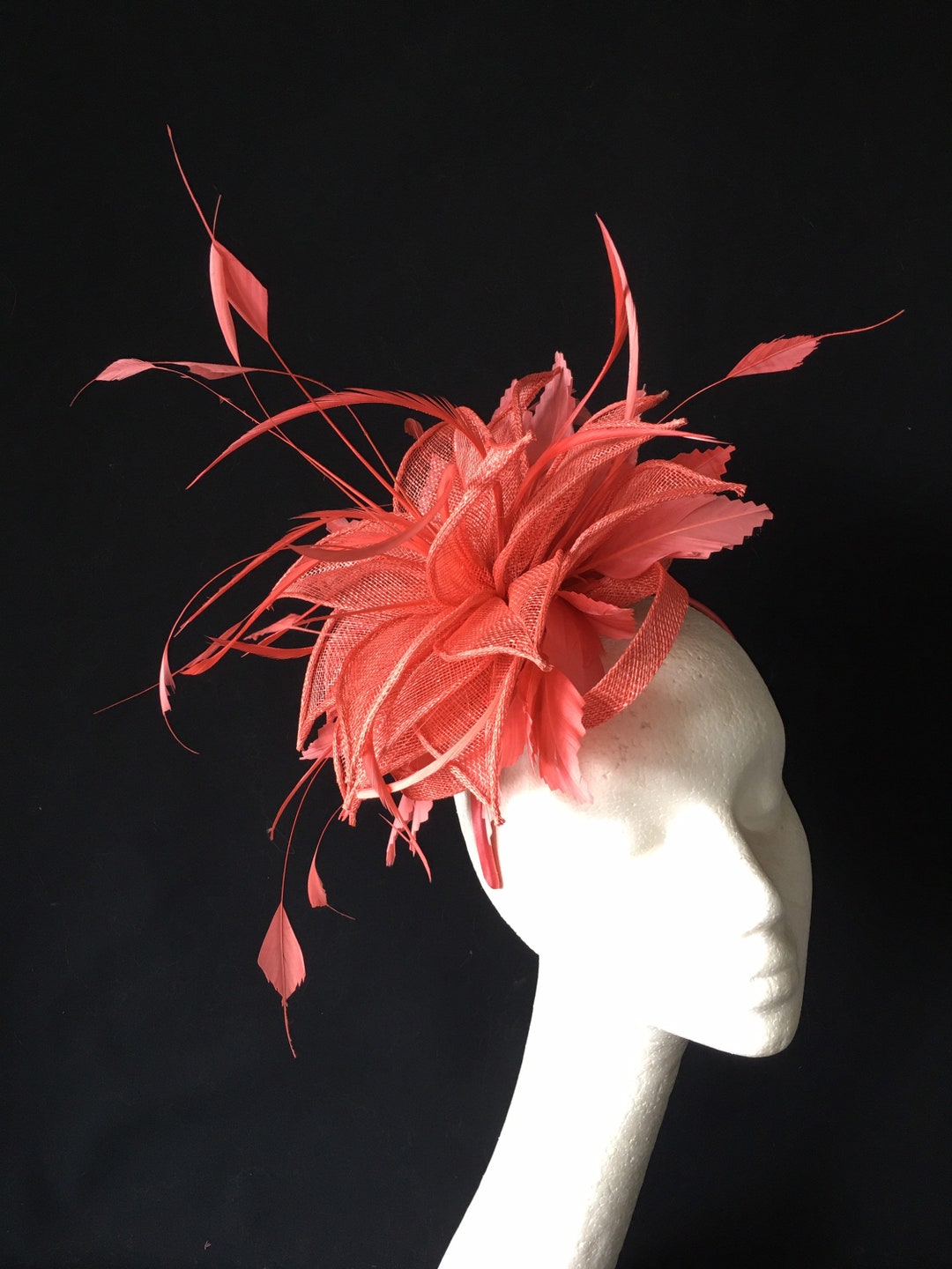 Salmon Fascinator Wedding Hat Ascot Hat Ladies Day Mother of Etsy