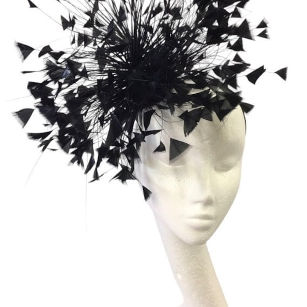 Black feather Fascinator Wedding Mother of the Bride Hats Ascot Races Kentucky Derby Wedding guests Bridesmaid Ladies day