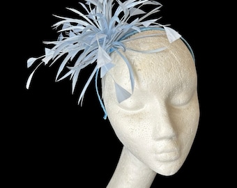 Blue Feather Band fascinator Wedding Ascot Mother of the Bride Ladies Day Wedding Hat Bridesmaid Garden Party Guest Hat