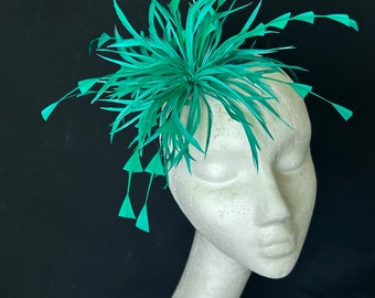 Malachite GreenFeather Band fascinator Wedding Ascot Mother of the Bride Ladies Day Wedding Hat Bridesmaid Garden Party Guest Hat