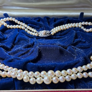 Mikimoto Pearl Necklace Silver Clasp - Etsy