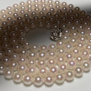 Authentic Japanese Akoya Pearl Necklace Long 48’