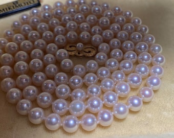 Spectacular Mikimoto Akoya Pearl Necklace long