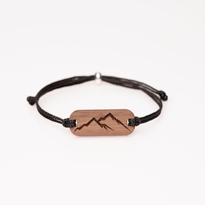 Berge elongated bracelet made of walnut, personalized, wooden jewelry, wooden bracelet, partner bracelet, men&#39;s bracelet.