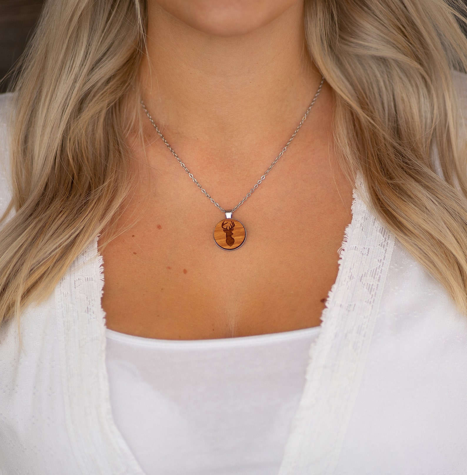 wood jewelry, wooden necklace