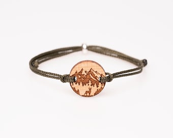 Berg & Hirsch bracelet made of cherry wood, personalized, wooden jewelry, men&#39;s bracelet, women&#39;s bracelet