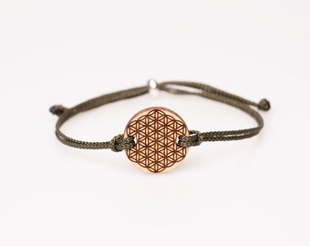 Flower of Life bracelet made of cherry wood, personalized, wooden bracelet, natural jewelry, partner bracelet,