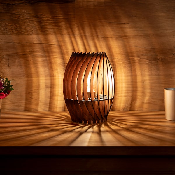 lampe | Lampe de table | Bois : noyer | Modèle Valencia |Lampe en bois massif de haute qualité | Lampe de table