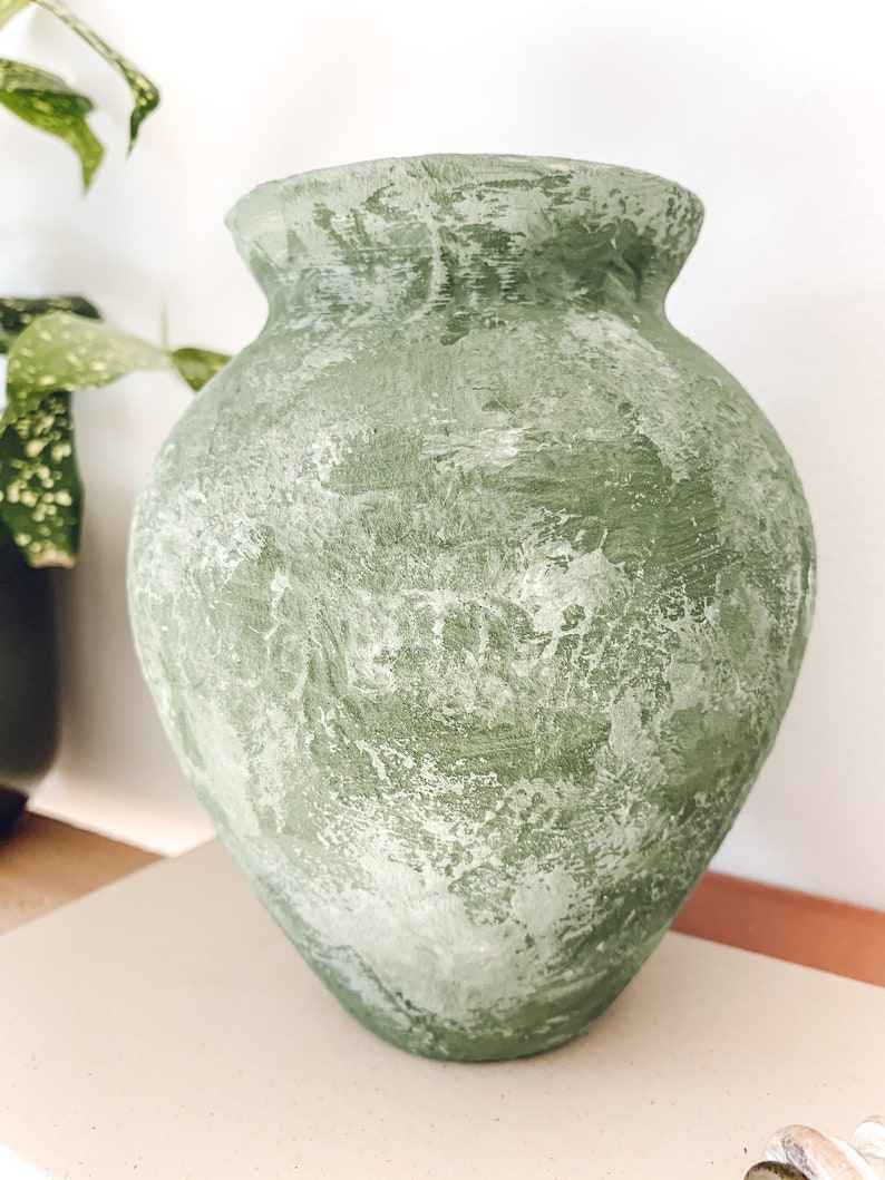 Sage & Forest Green Marble Vase Etsy