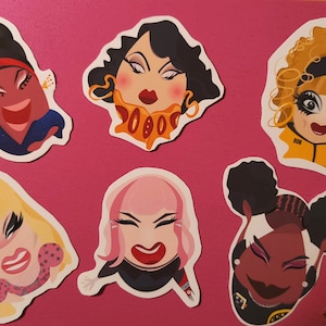 Drag Queen Stickers | Bob the drag queen | Bianca Del Rio | Violet Chachki | Trixie Mattel | Katya | Monet X Change