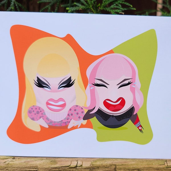 Trixie and Katya Art Print | UNHhhh | Drag Queen Art Prints | Drag Race Art Print