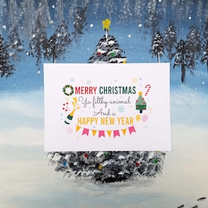 Joyeux Noël, sale animal | Drôles de cartes postales de Noël | Rupaul Drag Race | 4x6 Jeu de cartes postales de 3